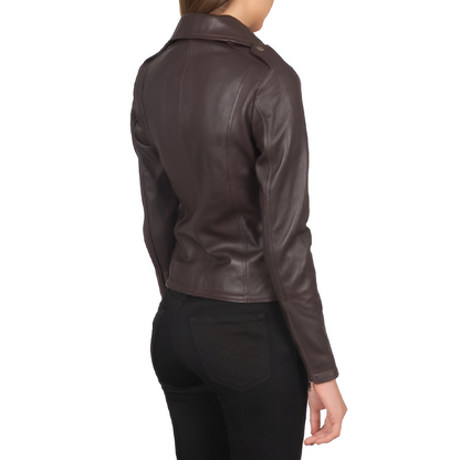 Chocolate Brown Leather Moto Jacket