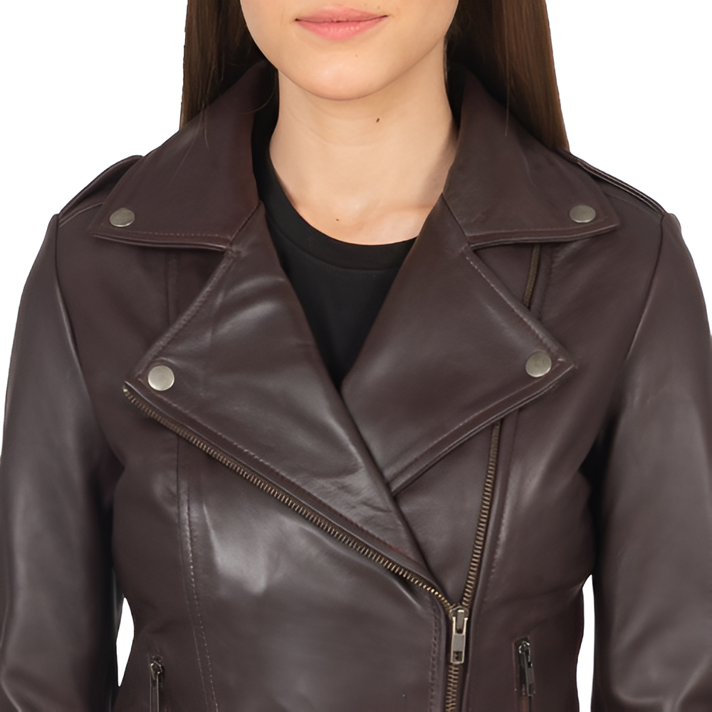 Chocolate Brown Leather Moto Jacket