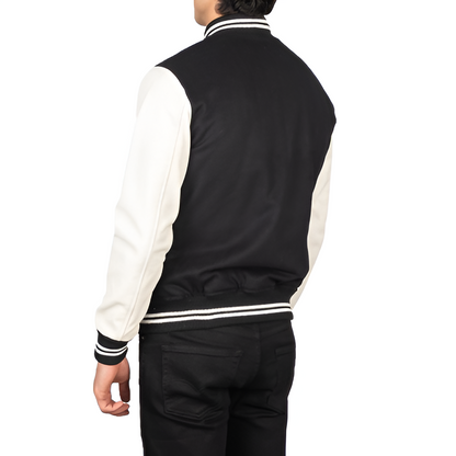 Men's Black & White Varsity Jacket