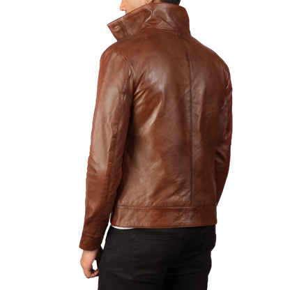 Men's Brown Leather Field Jacket