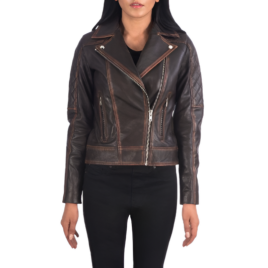 Women's Quilted Leather Jacket