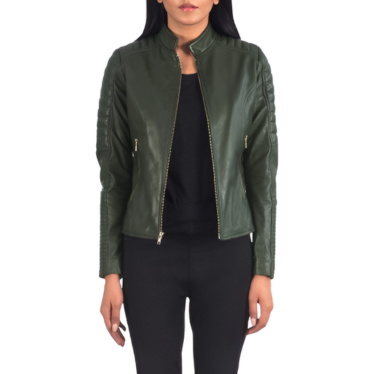 Women's Green Leather Jacket