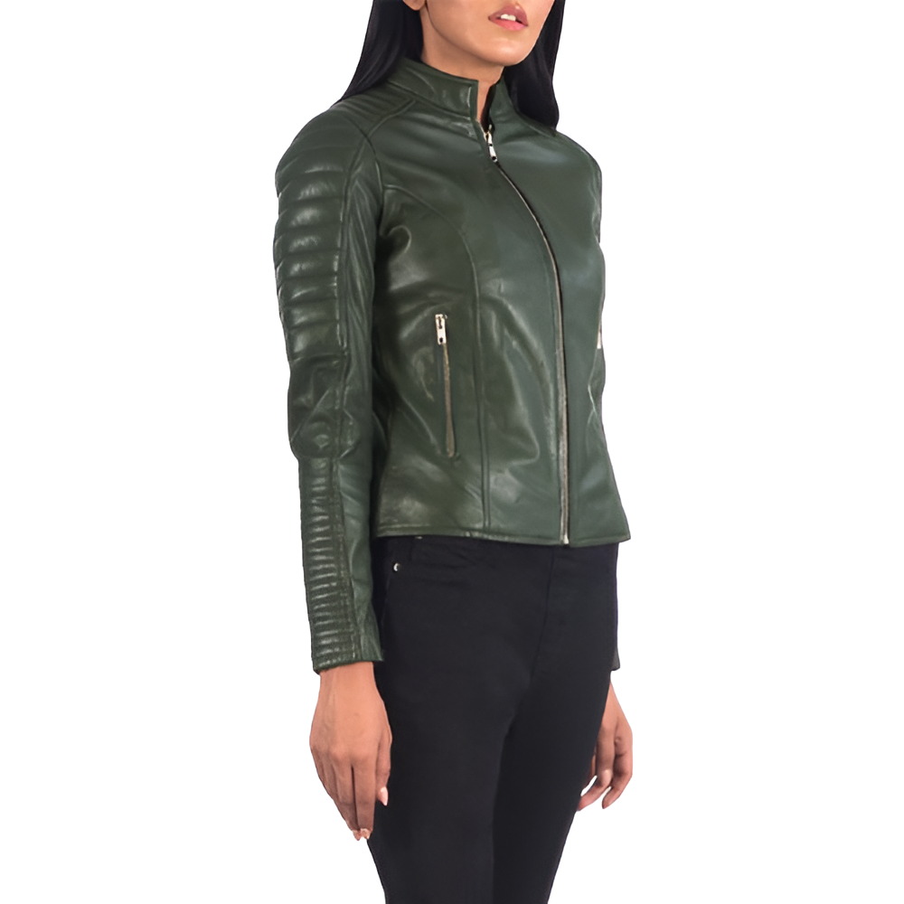 Women's Green Leather Jacket