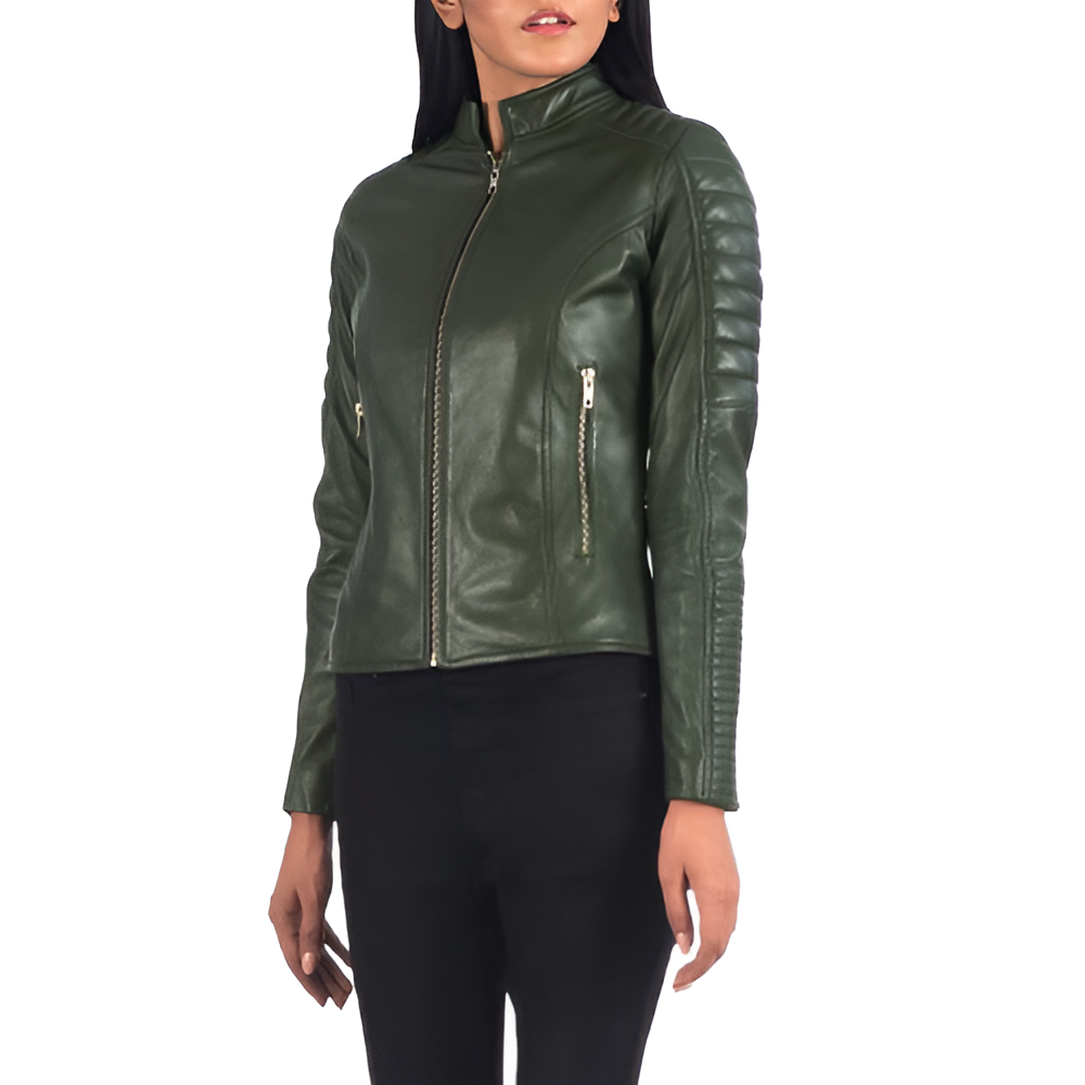 Women's Green Leather Jacket