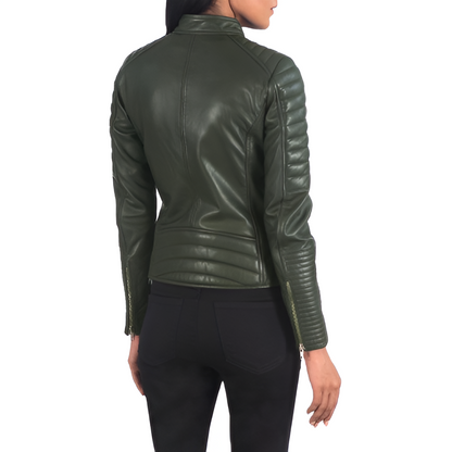 Women's Green Leather Jacket