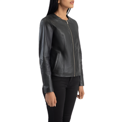 Women's Minimalist Leather Jacket