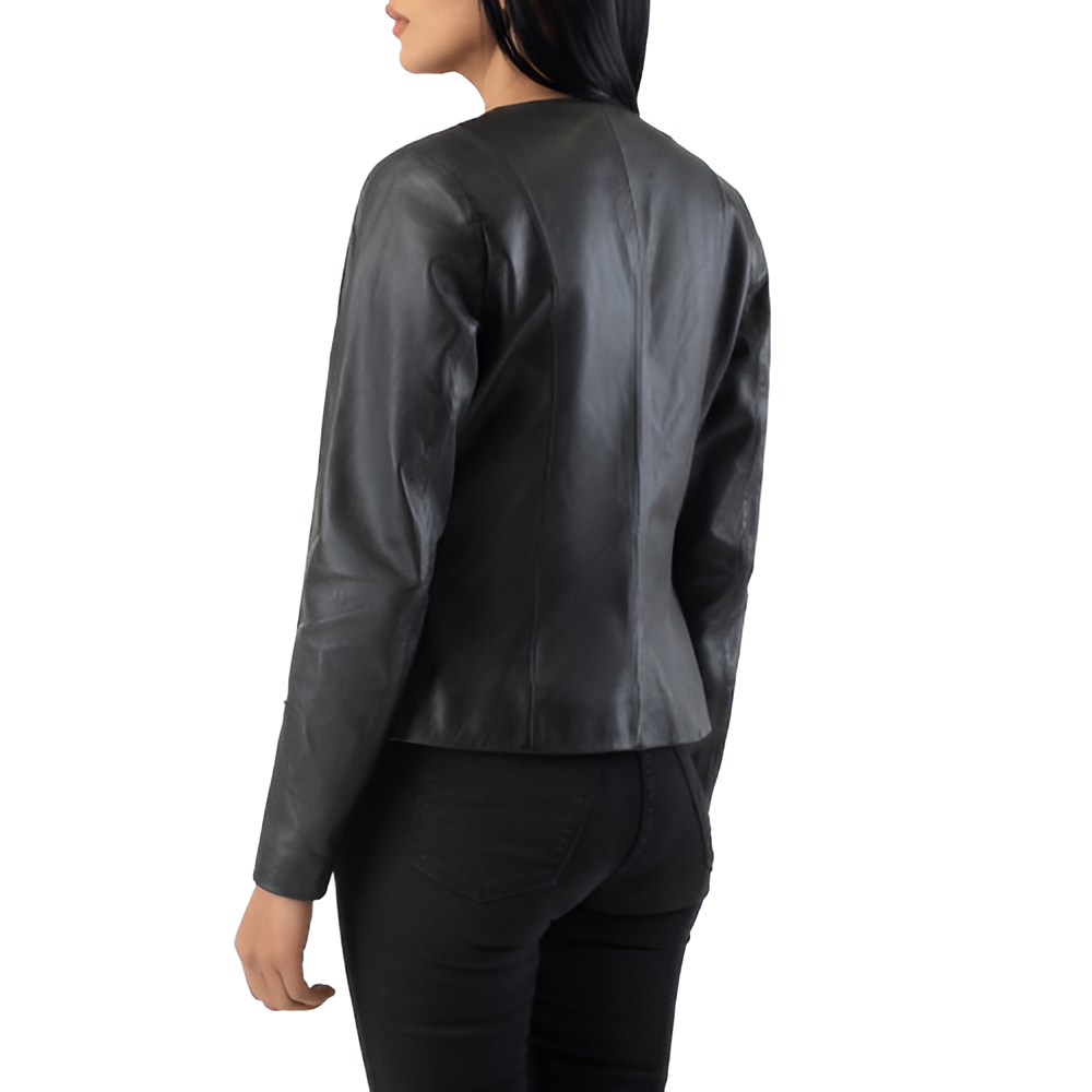 Women's Minimalist Leather Jacket