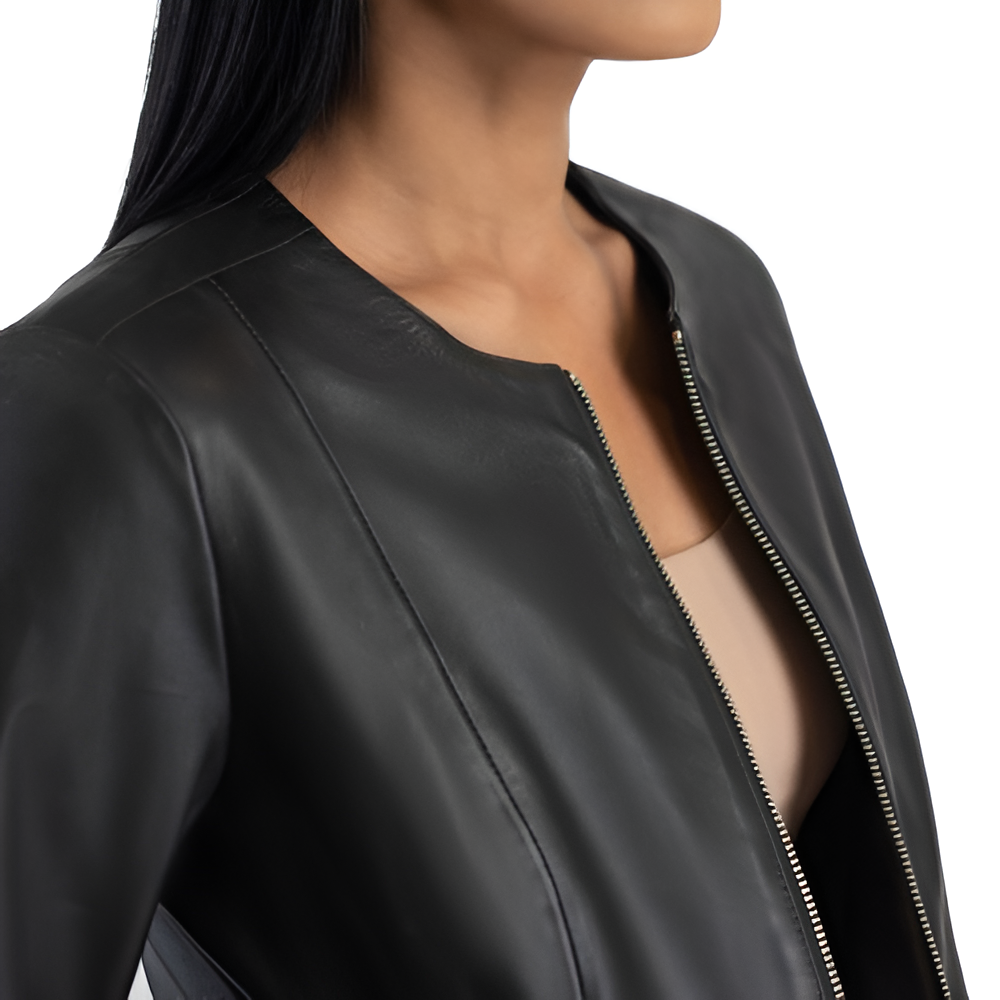 Women's Minimalist Leather Jacket