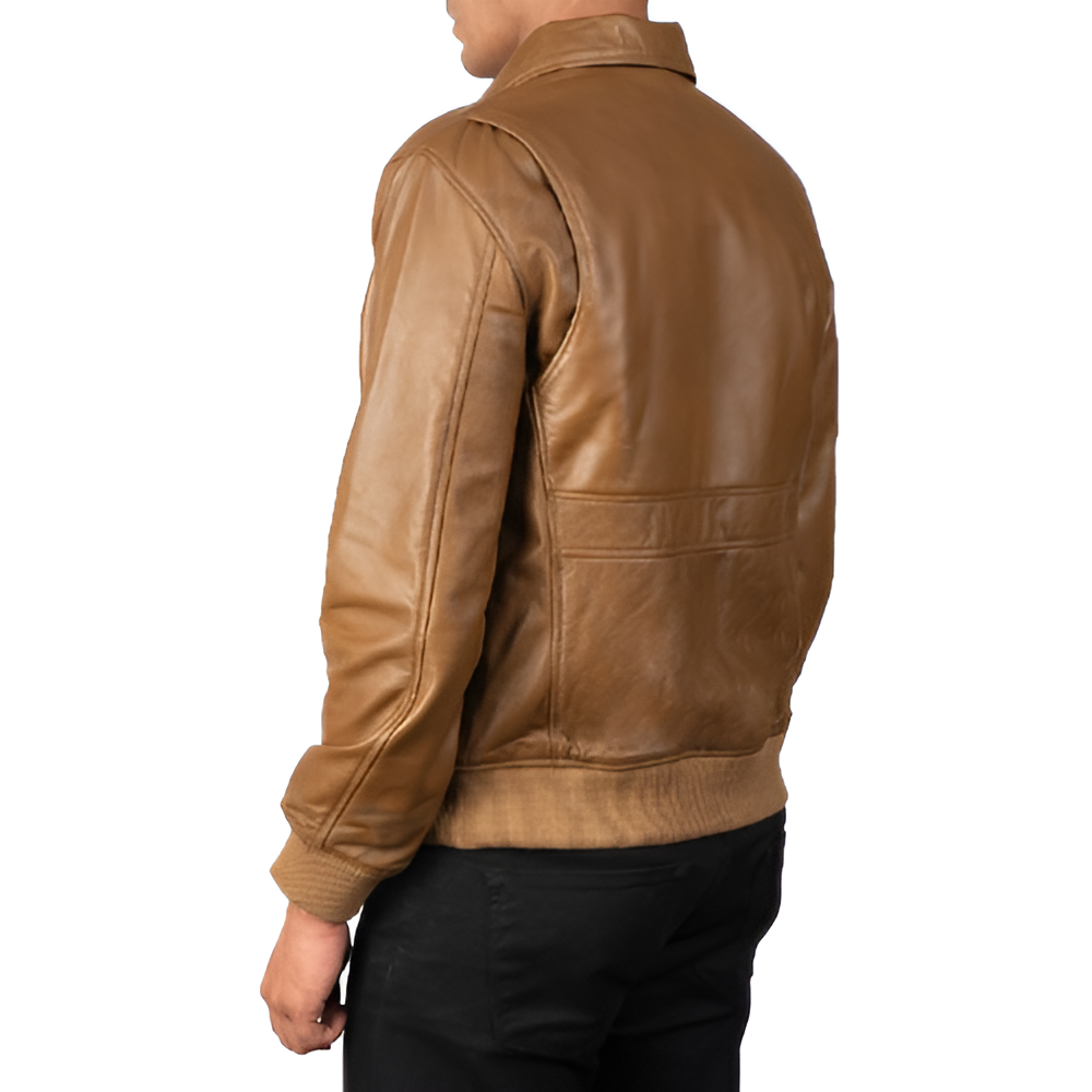 Men's Tan Leather Field Jacket