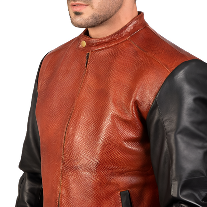 Men's Two-Tone Leather Jacket