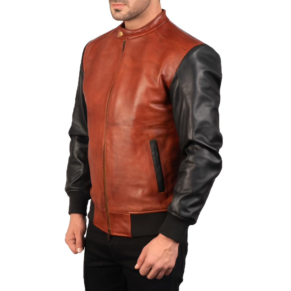 Men's Two-Tone Leather Jacket