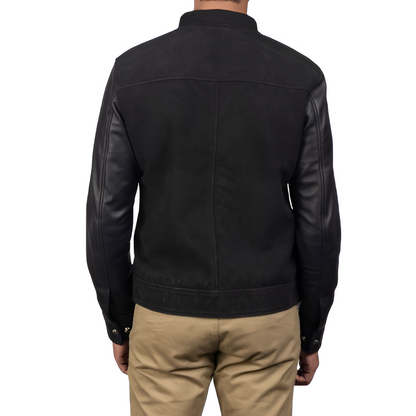 Men's Black Suede and Leather Jacket