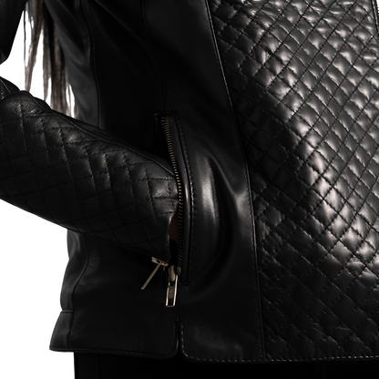 Women's Quilted Leather Jacket