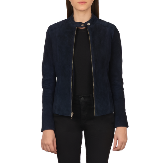 Women's Suede Stand Collar Jacket