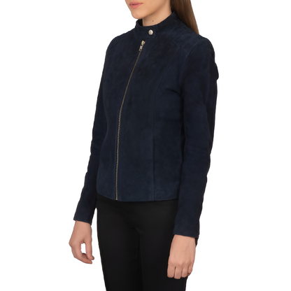 Women's Suede Stand Collar Jacket