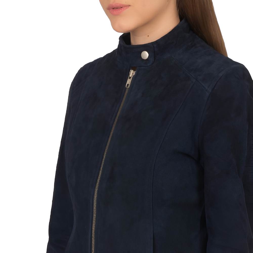 Women's Suede Stand Collar Jacket