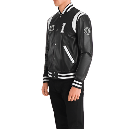 Men's Black Varsity Letterman Jacket