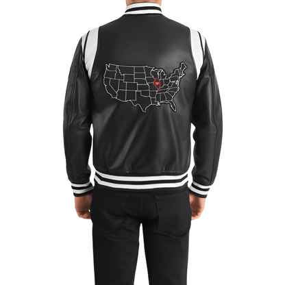 Men's Black Varsity Letterman Jacket