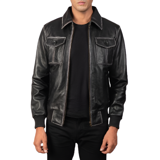 Men's Black Leather Jacket