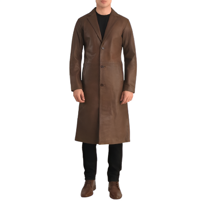 Brown Leather Overcoat