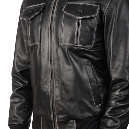 Men's Black Leather Jacket