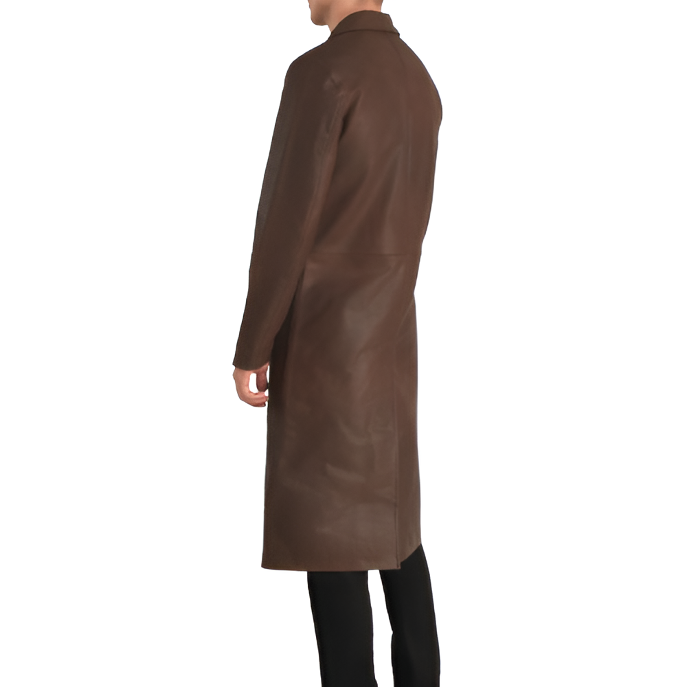 Brown Leather Overcoat