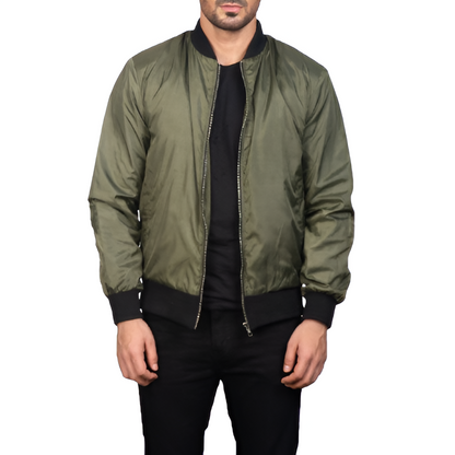Men's Olive Green Bomber Jacket