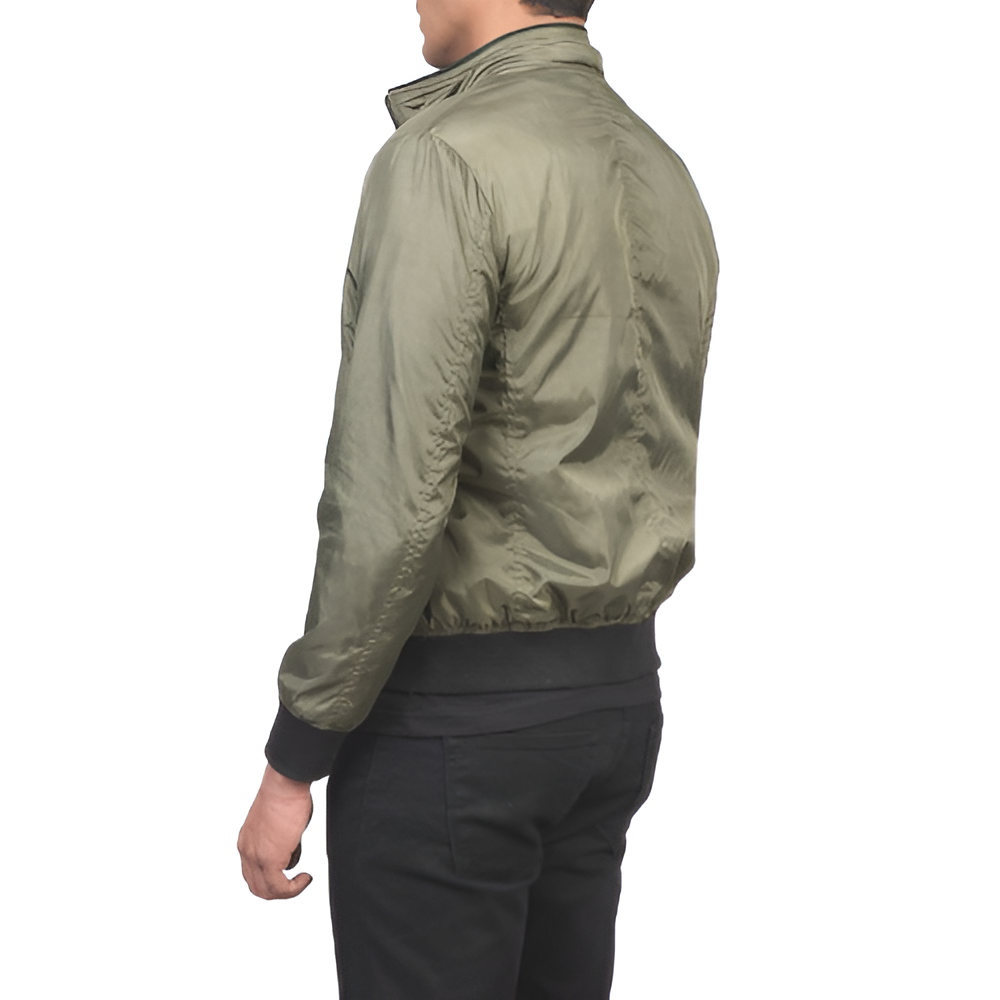 Men's Olive Green Lightweight Bomber Jacket