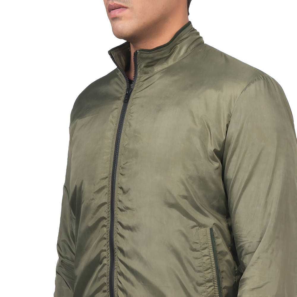 Men's Olive Green Lightweight Bomber Jacket