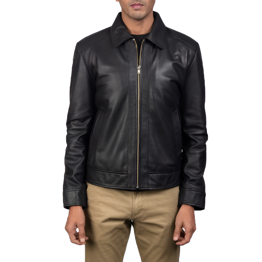 Men's Classic Black Leather Jacket