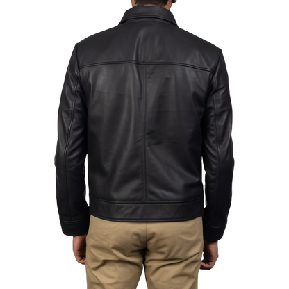 Men's Classic Black Leather Jacket