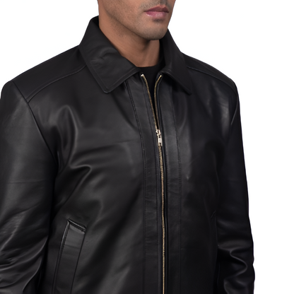 Men's Classic Black Leather Jacket