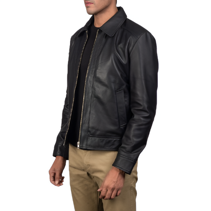 Men's Classic Black Leather Jacket