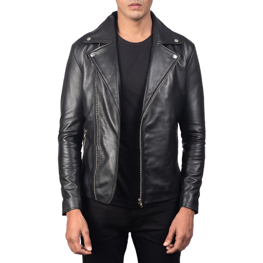 Men's Black Moto Leather Jacket