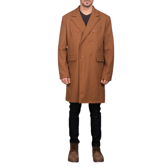 Brown Double-Breasted Overcoat