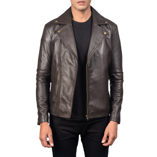 Men's Classic Leather Moto Jacket