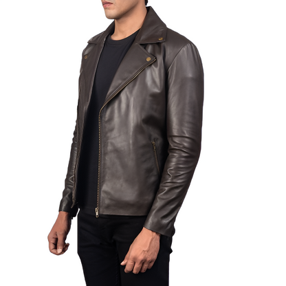 Men's Classic Leather Moto Jacket