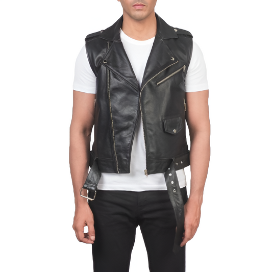 Men's Biker Leather Vest