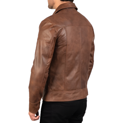 Men's Classic Brown Leather Jacket