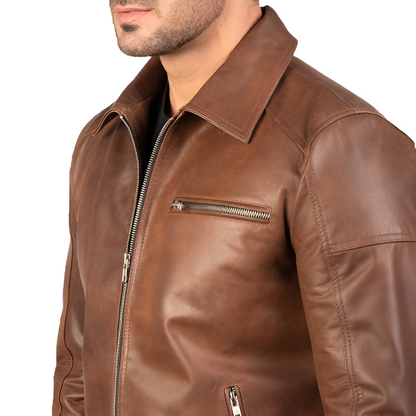 Men's Classic Brown Leather Jacket