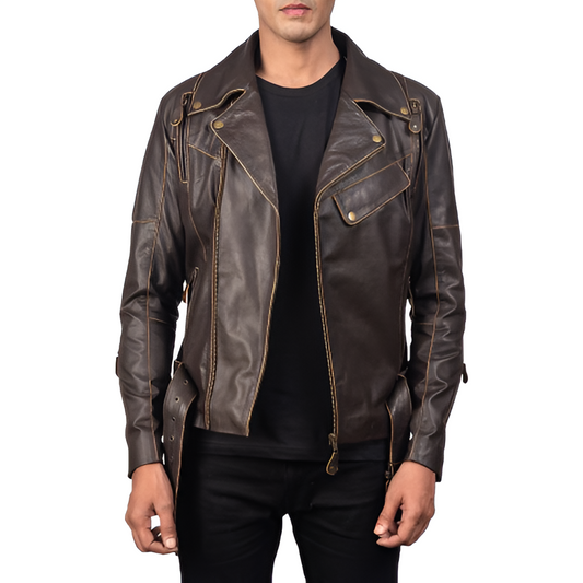 Men's Brown Classic Biker Leather Jacket