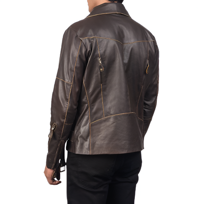 Men's Brown Classic Biker Leather Jacket