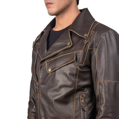 Men's Brown Classic Biker Leather Jacket