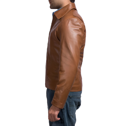 Men's Tan Leather Jacket