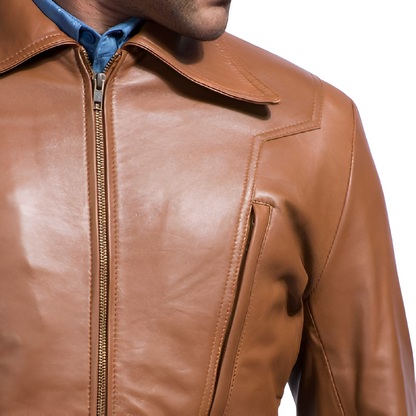 Men's Tan Leather Jacket