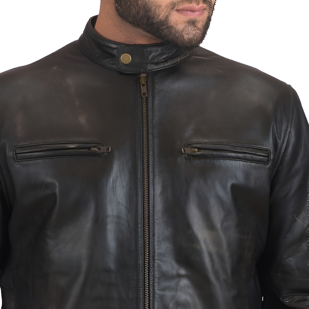 Men's Classic Black Leather Jacket