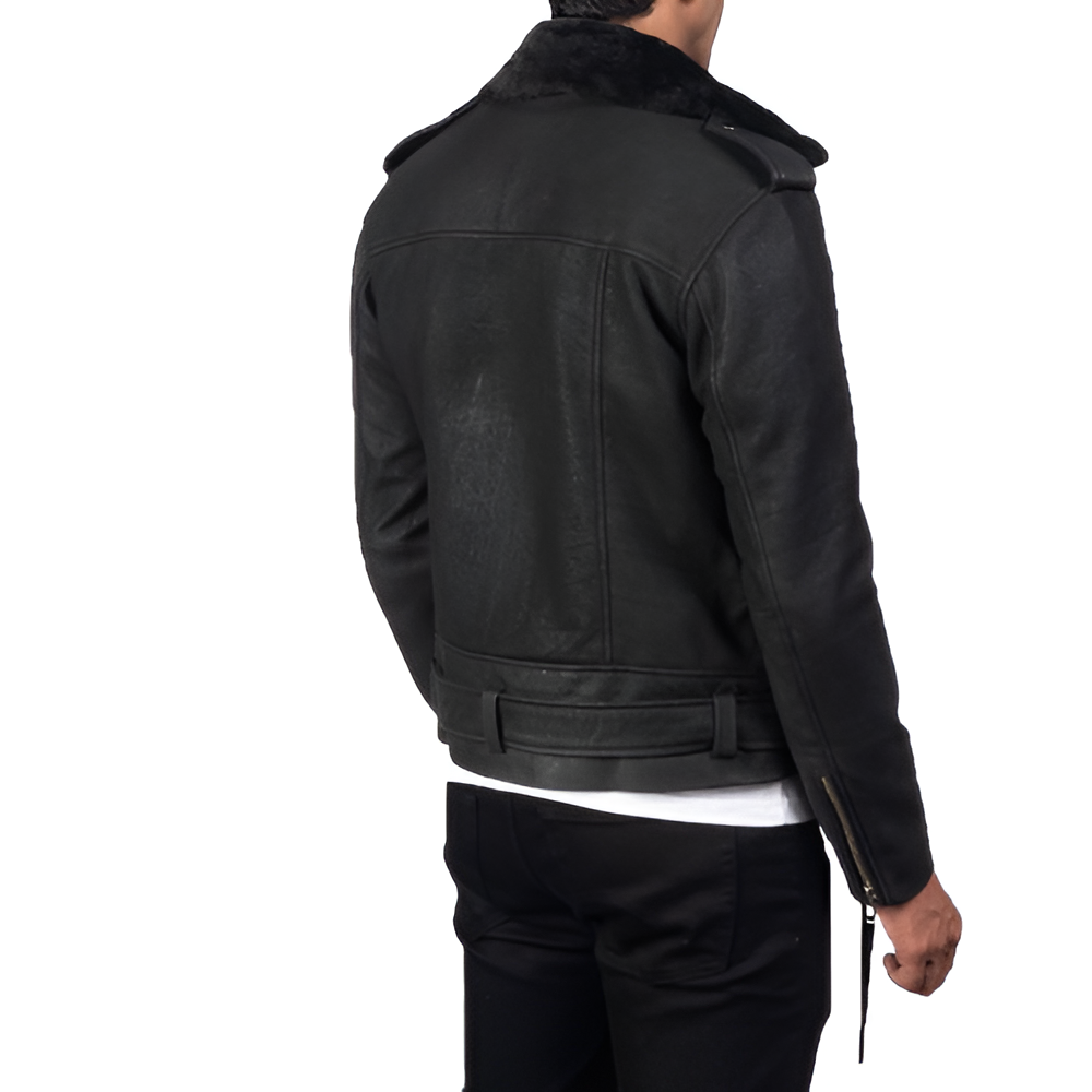 Men's Black Biker Leather Jacket