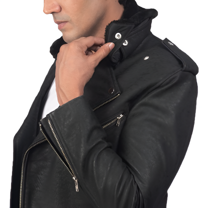 Men's Black Biker Leather Jacket