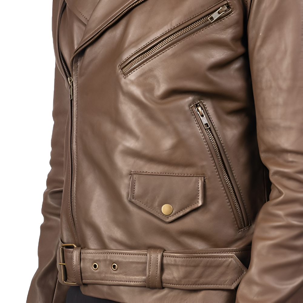 Men's Brown Classic Biker Leather Jacket