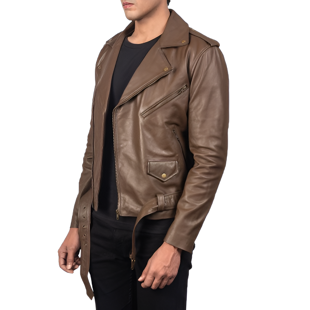 Men's Brown Classic Biker Leather Jacket